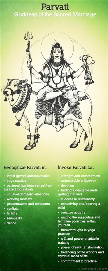 "Parvati is a goddess of love, with a seductive radiance directed at her beloved, yet at the same time focused inward, on her own essence. She's mother, a yogini, a seeker of truth who inquires deeply into the nature of reality. She's powerful and she's tender, she's willful and she's playful -both at the same time. Parvati is a goddess of relatedness." From "Awakening Shakti" by Sally Kempton Sacred Marriage, Little Buddha, Hindu Goddess, Hindu Mythology, Shiva Shakti, Sacred Feminine, Hindu Deities, Indian Gods, Magic Spells