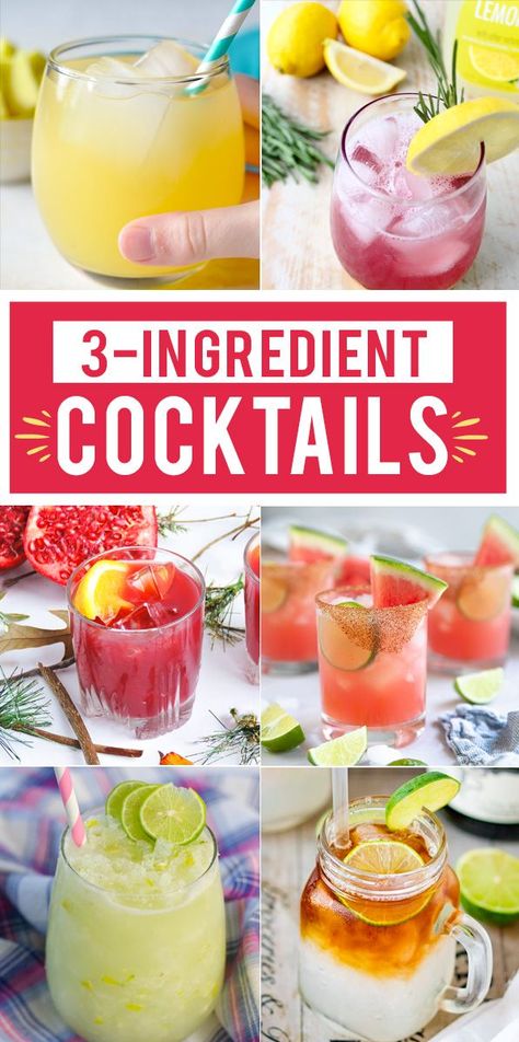 All the best cocktail recipes with only 3 ingredients! I love how simple these drinks are! - Food and Drink #Recipes #Cocktails #Drinks Yummy Drinks To Make, 3 Ingredient Cocktails, Drinks Alcohol Recipes Easy, Drinks To Make, Summer Drinks Alcohol, Winter Drink, Mixed Drinks Alcohol, Easy Drink Recipes, Summer Cocktail Recipes