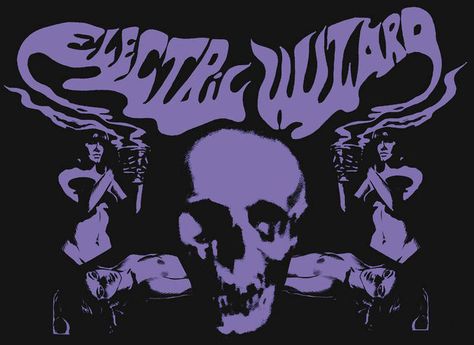 Electric Wizard Jamel Shabazz, Electric Wizard, Look Wallpaper, Rock Band Posters, Catty Noir, Purple Vibe, Cover Art Design, Gig Posters, Band Posters