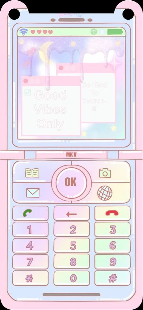 Kawaii Nokia Wallpaper, Computer Kawaii Wallpaper, Z Flip 3 Wallpaper Gif, Flip Phone Wallpaper Pink, Kawaii Screensaver, Sanrio Flip Phone Wallpaper, Flip Phone Background, Flip Phone Wallpaper Gif, Pink Flip Phone Aesthetic