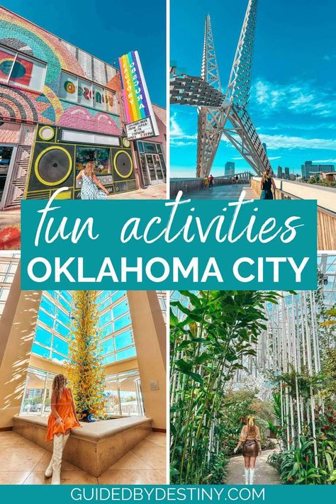 Spending a weekend in Oklahoma City? You're going to love this OKC guide for fun things to do in Oklahoma City. From the Myriad Botanical Gardens to the Oklahoma City Museum of Art there are plenty of family friendly activities. The top attractions in Oklahoma City include some of the top restaurants in Oklahoma City like Cattlemens. If you're traveling the US, Oklahoma City is going to be a place you won't want to miss! Things To Do Oklahoma City, What To Do In Oklahoma City, Oklahoma Bucket List, Okc Things To Do, Things To Do In Tulsa Oklahoma, Oklahoma City Aesthetic, Things To Do In Okc, Oklahoma City Restaurants, Oklahoma City Things To Do