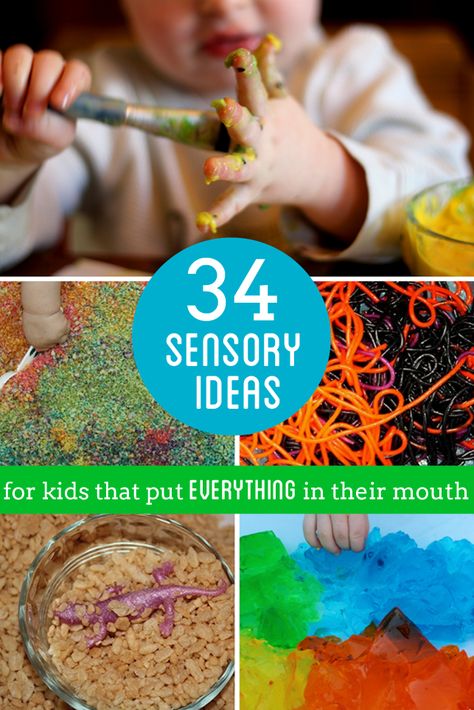 34 edible sensory play ideas for our kids that still put everything in their mouth!  Grab most of these sensory materials from the pantry! Edible Sensory, Edible Sensory Play, Play Ideas For Kids, Sensory Play Ideas, Sensory Ideas, Toddler Sensory, Toddler Snacks, Kids Sensory, Toddler Play