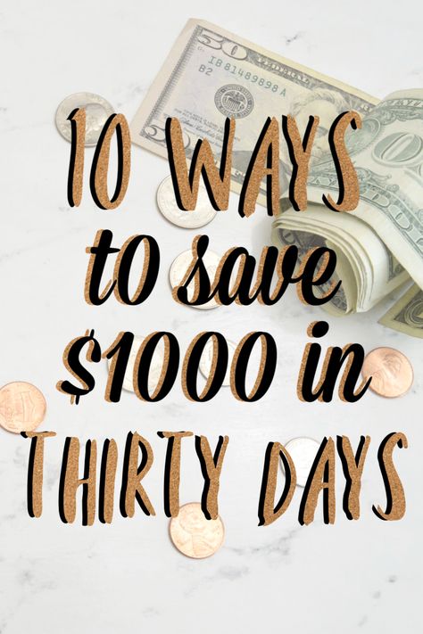 Easy ways to save $1000 in 30 days. #savemoney #moneysavingtips Saving 1000, Save 1000 In 30 Days, 1000 In 30 Days, Save 1000, 1000 Dollars, Mommy Tips, One Month, Money Saving Tips, Ways To Save