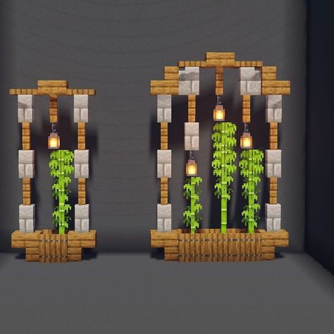 Mc Decoration Ideas, Mc Decor Ideas, Chandelier Minecraft Ideas, Minecraft Stained Glass Window, Minecraft Workshop Ideas, Minecraft Desk Ideas, Bamboo Decoration Ideas, Minecraft Cool Ideas, Minecraft Decoration Ideas