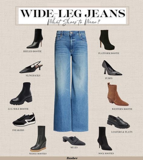 Denim Silhouettes, Erin Busbee, Jeans And Sweater, Which Shoes, Capsule Wardrobe Women, Wide Leg Jeans Outfit, Fashion Capsule Wardrobe, Crop Flare, Diy Clothes Life Hacks