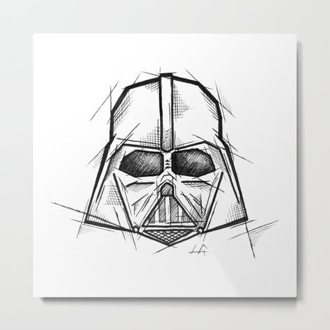 Darth Vader Helmet Drawing, Darth Vader Dibujo, Track Drawing, Darth Vader Stencil, Darth Vader Artwork, Darth Vader Drawing, Darth Vader Comic, Darth Vader Tattoo, Charcoal And Ink