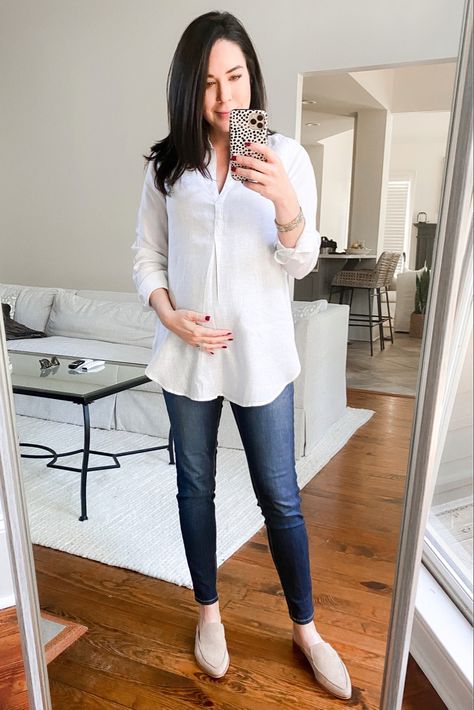 White button down shirt that’s non-maternity but totally works. Linking this years version with my favorite maternity jeans and the best selling tan mules. #liketkit @liketoknow.it #LTKbump #LTKsalealert #LTKunder50 Tan Mules, Maternity Style, White Button Down Shirt, White Button Down, Maternity Jeans, Pocket Shirt, Maternity Fashion, White Shirt, Button Down Shirt