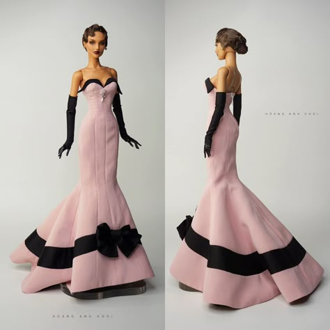 Barbie Doll Gowns Dress Fashion, Barbie Evening Gowns, Barbie Premiere Outfit Ideas, Barbie Prom Dress, Barbie Inspired Dress, Barbie Fashion Sketches, Dress Barbie Doll, Barbie Wedding Dress, Blue Ball Gowns