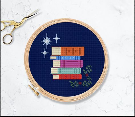 ACOTAR Cross Stitch Pattern. Fantasy Books Stacked Booktok - Etsy Books Cross Stitch, Books Stacked, Stacked Books, Fantasy Cross Stitch, Canvas Background, Cross Stitch Tree, Diy Artwork, Cross Stitch Funny, Lighted Canvas