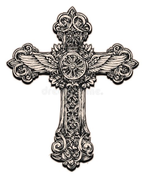 Detailed cross illustration. Vector illustration of a cross , #spon, #cross, #Detailed, #Vector, #illustration #ad Cross Illustration, Cruz Tattoo, Cross With Flowers, Cross Drawing, Detailed Cross, Celtic Cross Tattoos, Ornate Cross, Cross Tattoo For Men, Cross Symbol