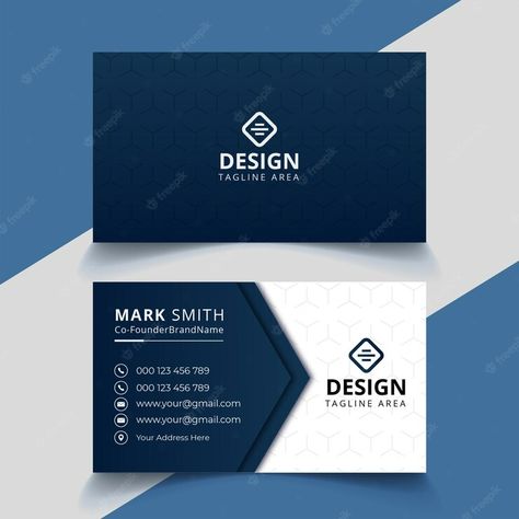 Premium Vector | Professional elegant blue and white modern business card design Innovative Business Cards, Unique Business Cards Design, Modern Business Cards Design, Modern Business Card, Visiting Card Design, Unique Business Cards, Photo Background Images, Modern Business Cards, Blue And Grey