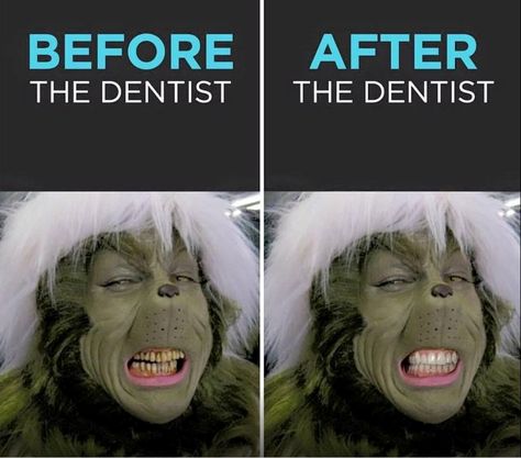 We gave the Grinch a beautiful sneer. Imagine what we can do for your smile! Call us today for a free consultation. #cosmeticdentistry Dentist Social Media, Dental Quotes, Dental Social Media, Dental Images, Dental World, Dental Posts, Le Grinch, Dental Jokes, Dental Fun