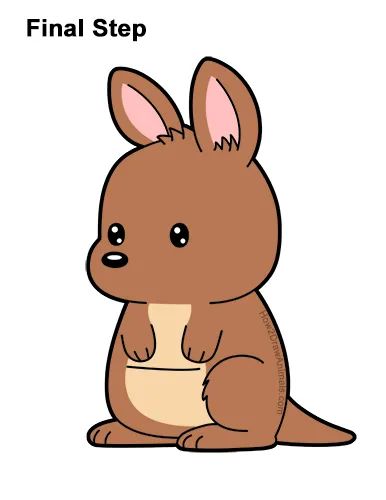 Draw a Cute Cartoon Kangaroo Draw A Kangaroo, Kangaroo Cartoon, Cartoon Kangaroo, Kangaroo Drawing, Cute Kangaroo, Baby Kangaroo, Cartoon Video, New Drawing, Drawing Tutorials