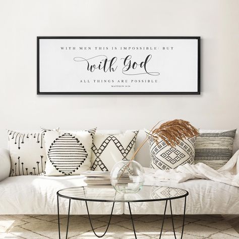 Bible Quote Wall Art, Bible Verse Wall Decor, Scripture Canvas, Dining Room Wall Art, Christian Wall Decor, Bedroom Signs, Scripture Wall, Large Dining Room, Bible Verse Art