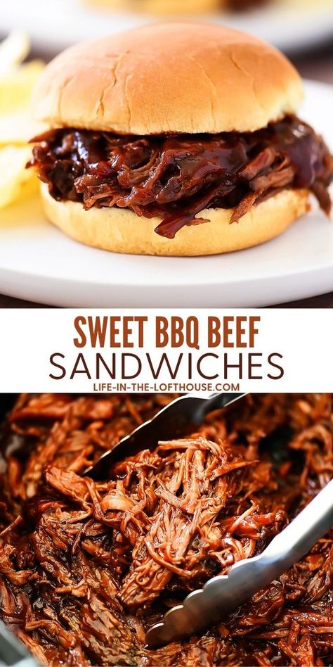 Shredded Brisket Recipes Crockpot, Bbq Beef Crockpot, Shredded Beef Sandwiches, Slow Cooker Bbq Beef, Bbq Beef Sandwiches, Beef Barbecue, Beef Sandwich Recipes, Bbq Roast, Bbq Sandwich