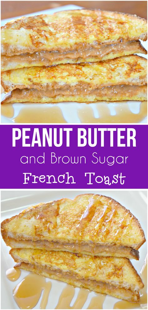 Peanut Butter French Toast. Easy breakfast idea. French toast with peanut butter and brown sugar. Peanut Butter French Toast, Toast With Peanut Butter, Holiday Brunch Recipes, Breakfast Ideas Healthy, French Toast Easy, Breakfast Idea, Peanut Butter Recipes, Toast Recipes, Breakfast Brunch Recipes