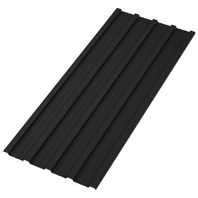 These roof panels are made of high-quality galvanized steel, which makes them strong and durable. They can withstand extreme weather conditions without corroding or getting damaged. Color: Black | Thanaddo 20x Roof Panels Galvanized Steel Hardware Roofing Sheets Metal in Black | 0.01 H x 16.77 W x 42.52 D in | Wayfair Black Metal Roof, Porch Gazebo, Roof Ventilation, Hardtop Gazebo, Patio Enclosures, Porch Roof, Black Sheets, Metal Roofing, Temporary Wall