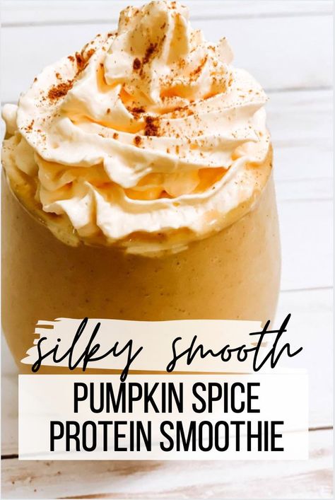 Pumpkin Spice Smoothie Healthy, Pumpkin Protein Smoothie, Pumpkin Protein Shake, Protien Smoothies Recipes, Pumpkin Smoothie Recipe, Pumpkin Spice Smoothie, Pumpkin Smoothie, Pumpkin Spice Recipe, Protein Smoothie Recipes