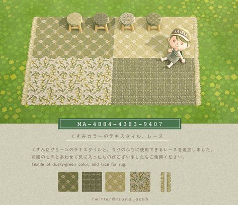 Cottagecore Animal Crossing, Motif Acnl, Acnh Cottagecore, Blanket Rug, Green Blanket, Path Design, New Animal Crossing, Pattern Code, Animal Crossing Game