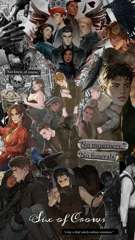 Six of Crows Wallpaper | Six of Crows Collage #sixofcrows #kazbrekker #kazandinej #collageart #wallpapercollage #wallpaper #books #crookedkingdom #aesthetic #bookart #fanart Sic Of Crows Fanart, Six Of Crows Collage, Crooked Kingdom Wallpaper, Six Of Crows Aesthetic Ketterdam, Crooked Kingdom Fanart, Six Of Crows Aesthetic Wallpaper, Six Crows, Six Of Crows Wallpaper, Crows Wallpaper