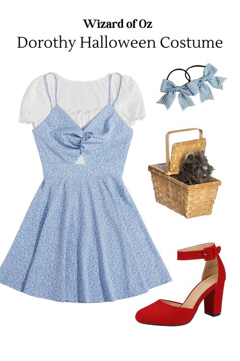 Here's a super easy DIY Dorothy costume from the Wizard of Oz. The outfit can be worn together to have a cute casual Halloween costume, but also could be worn in everyday life outside of Halloween-- giving you more bang for your buck. Couldn't link the white under shirt or hair ties, but the links are... White Shirt: https://amzn.to/3PD9wIl Hair Ties: https://amzn.to/3rHabjO Dorothy Costume Diy, Wizard Of Oz Dorothy Costume, White Under Shirt, Casual Halloween Costumes, Wizard Of Oz Dorothy, Dorothy Costume, A Line Mini Dress, Casual Halloween, Under Shirt