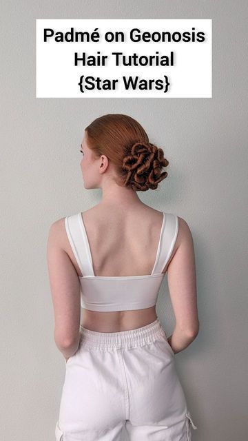 Padme Hair Bun, Padme White Outfit Hair, Padme Amidala Episode 2, Padme Costume Hair, How To Do Padme Hair, Padme's Hairstyles, Leia Organa Hairstyles, Padme Hairstyles Tutorial, Star Wars Hairstyles Padme