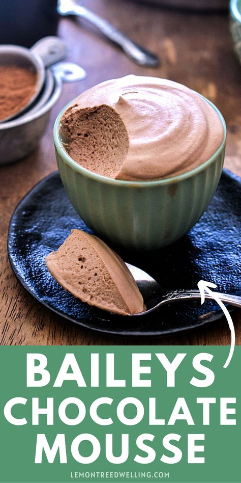 Baileys Chocolate Mousse, Pudding Recept, Mousse Recipes Easy, Baileys Recipes, Chocolate Mousse Recipe, Mousse Dessert, Boozy Desserts, Baileys Irish, Baileys Irish Cream