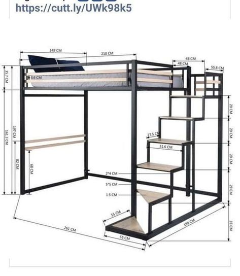 Loft Beds For Small Rooms, Projek Kayu, Mezzanine Bed, A Loft Bed, Loft Style Bedroom, Beds For Small Rooms, Loft Bed Plans, Diy Loft Bed, Small Room Design Bedroom