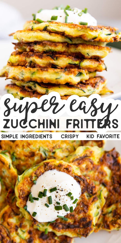 Finger Food Lunch, Easy Zucchini Fritters, Sommer Mad, Summer Zucchini, Breakfast Low Carb, Easy Zucchini, Zucchini Fritters, Food Lunch, Fritter Recipes