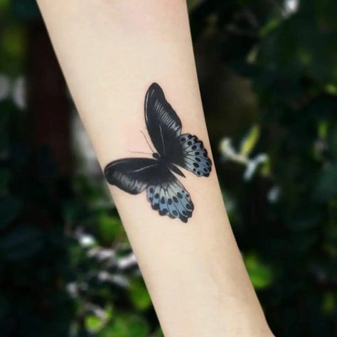 60+ Dark Tattoo Cover-up Ideas That Will Blow Your Mind! 33 Outsons Butterfly Tattoo Redo, Small Coverup Tattoo Ideas For Women, Dark Tattoo Cover Up Ideas, Cute Animals Tattoos, Dark Butterfly Tattoo, Flower Cover Up Tattoos, Forearm Cover Up Tattoos, Medium Size Tattoos, Butterfly Tattoo Cover Up