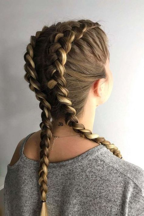 Underhand Braid, Kepang Dua, Two Dutch Braids, Double French Braids, Dutch Braid Hairstyles, Boho Braids, Dutch Braid, Goddess Braids, Braids For Long Hair