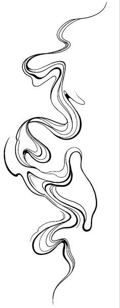 Tattoo Ideas Abstract Line, Unique Constellation Tattoo, Swirl Lines Tattoo, Wavy Tattoo Design Leg, Abstract Tattoo Behind Ear, Line Swirl Tattoo, Aesthetic Tattoo Template, Large Filler Tattoo, Abstract Tatoos Ideas