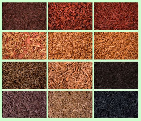 Mulch Varieties Mulch Colors, Brown Mulch, Land Scaping, Garden Mulch, Mailbox Landscaping, Yard Makeover, Landscaping On A Hill, Mulch Landscaping, House Landscaping