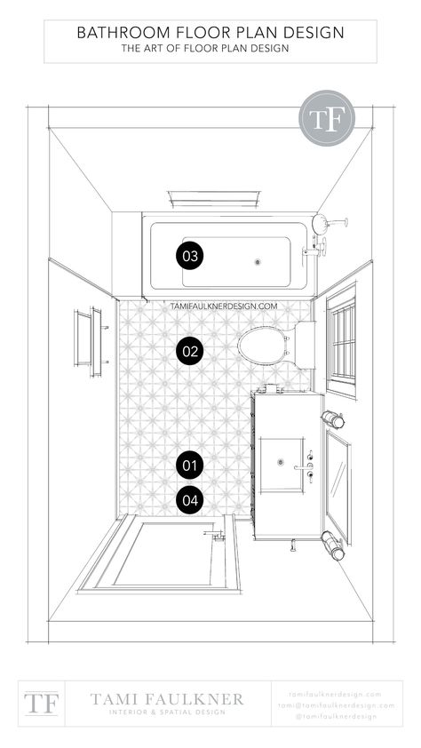 DESIGNING A BATHROOM FLOOR PLAN - A SIMPLE GUIDE TO AN EFFORTLESS LAYOUT — Tami Faulkner Design | Custom Floor Plans, Spatial and Interior Design Services in person and online 5x8 Bathroom Layout Interior Design, Small Master Bath Layout Floor Plans, Bathroom Layout Ideas Floor Plans 8x10, Small Bathroom Layout Floor Plans 5x8, En Suite Layout Ideas, Small Bathroom Layout Ideas Floor Plans, 8x11 Bathroom Layout, 5x12 Bathroom Layout, Guest Bathroom Layout Floor Plans