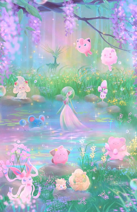 Lily 🌙 🔜 AWA (@sugarmintdreams) on X Fairy Type Pokemon, Shop Mobile, Types Of Fairies, Type Pokemon, Creature Feature, Grandmas House, Mobile Wallpaper, Pretty In Pink, Fondos De Pantalla