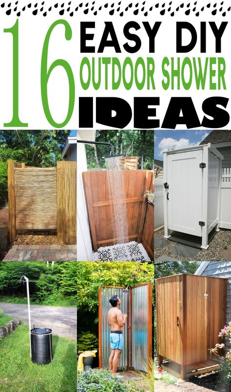 DIY Outdoor Shower Ideas Outside Shower Ideas, Diy Outdoor Shower Ideas, Outdoor Shower Ideas, Portable Outdoor Shower, Outside Showers, Fall Landscaping, Outdoor Shower Enclosure, Outdoor Shower Diy, Mailbox Landscaping