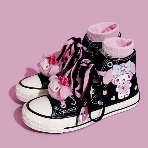 Kawaii My Melody, Black High Top Shoes, Karakter Sanrio, Hello Kitty Shoes, Back To School Shoes, 90s Fashion Grunge, Kawaii Shoes, Hello Kitty Items, Choose One