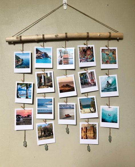 Daycare Room Ideas, Driftwood Hanging, Photo Hanger, Rustic Beach Decor, Multi Picture Frames, Photo Wall Hanging, Pretty Storage, Sea Glass Beads, Recycled Glass Bottles