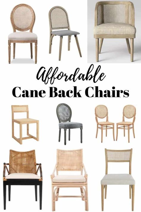 Affordable Cane Back Dining Chairs Upcycled Dining Chairs, Cane Back Dining Chairs, French Country Dining Chairs, Cane Dining Chairs, Retro Dining Chairs, Cane Back Chairs, Modern Farmhouse Dining Room, French Dining Chairs, Modern Farmhouse Dining