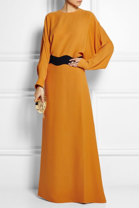 Agnona | Two-tone silk gown Silk Gowns, Mode Pop, Hijab Abaya, Islamic Dress, Fashion Muslim, Silk Gown, Hijab Dress, Islamic Fashion, Muslimah Fashion