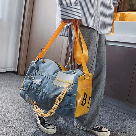 Fashion Denim Women Shoulder Bags Large Capacity Travel Bag Designer Women Bags Luxury Blue Jeans Crossbody Bag Female Big Purse|Shoulder Bags| - AliExpress Hand Luggage Bag, Oxford Travel, Big Purse, Techwear Fashion, Denim Crossbody, Denim Shoulder Bags, Green Product, Travel Bags For Women, Bags Luxury