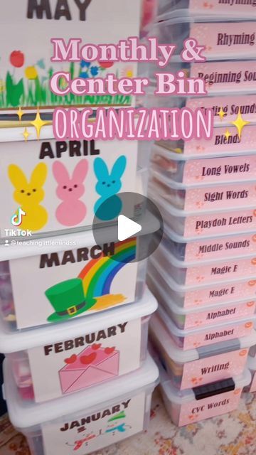 Sabrinna on Instagram: "Finally came around to making my own monthly bin and center labels!🥳 100% sure this will make my year so much better.

 I used 20qt bins to store my monthly crafts, lessons, samples and read alouds. These white lid bins are sold out on Amazon but I linked similar ones in my storefront! 

My center bins for reading and math are made up of letter sized deep storage trays and 12qt bins. I really like the storage trays because I can quickly hand it to a group during centers and they can easily get in and out of it. My students have struggled in the past to use bins that open and close on the sides and pop off. 

All of these bins are linked in my Amazon storefront in ✨organization✨ and the lables are in my TPT store if you wanna be twins. 👯‍♀️🫶🏻

I’ll link everythin Classroom Monthly Storage, Stem Bins, Deep Storage, Center Labels, Monthly Crafts, Read Alouds, My Year, Because I Can, Amazon Storefront