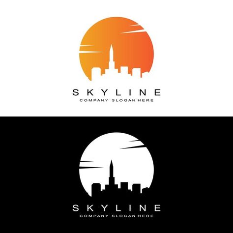 Skyline Logo Design, Tech Moodboard, Cityscape Logo, City Logos Design, Skyline Logo, Sky Logo, Hill Logo, Youth Logo, Logo Silhouette