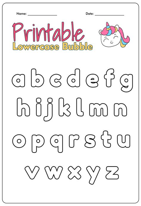 Printable Lowercase Bubble Letters Alphabet Stencils Baby Fonts Alphabet, Printable Bubble Letters Free, Bubble Letters Alphabet Free Printable, Lower Case Letters Printable Free, Alphabet Fonts Printable, Lowercase Letters Printable, Printable Abc Letters, Abc Templates, Alphabet Letters To Print