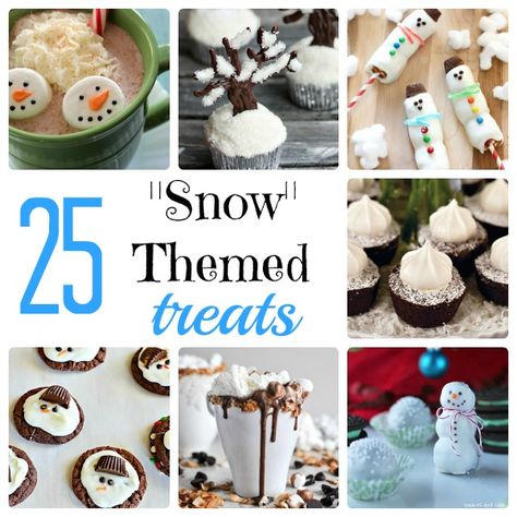 25 Snow Themed Treats | Something Swanky #snow #treats Class Mom, January Ideas, Christmas Corner, Christmas Yummies, Holiday Snack, Snow Party, Themed Treats, Kid Snacks, Snow Theme