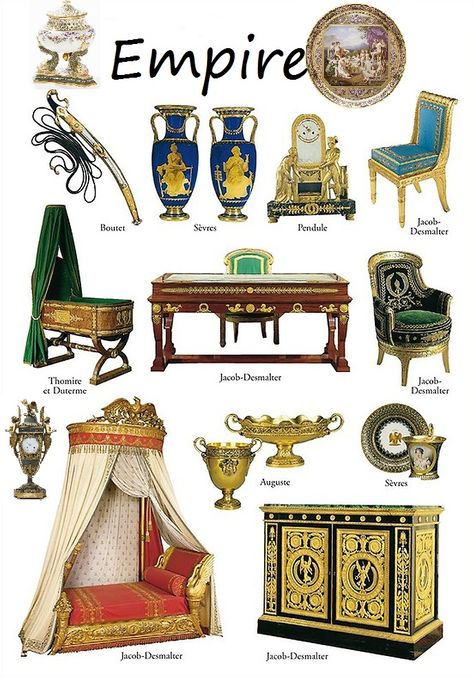 Vintage & Today: Empire style in architecture and interior design -... French Empire Furniture, Furniture Styles Guide, Empire Architecture, Old World Furniture, Interior Design History, Empire Design, Empire Furniture, French Empire, Style Deco