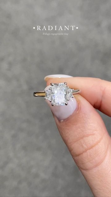 Preppy Engagement Ring, Radiant With Side Stones, Diamond Shape Engagement Ring, Radiant Cut With Side Stones, Radiant Engagement Ring With Side Stones, Engagement Rings With Side Stones, Diamond Shaped Engagement Ring, Radiant Cut Rings, Holy Matrimony