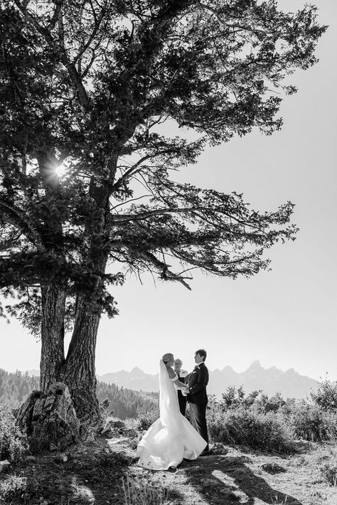 wedding ceremony at wedding tree kelly wyoming Jackson Hole Elopement, Jackson Hole Wyoming Elopement, Non Religious Wedding Ceremony, Eloping Jackson Hole, Cloudveil Jackson Hole, The Wedding Tree Wyoming, Bride Tips, Scenic Wedding, Oregon Coast Wedding