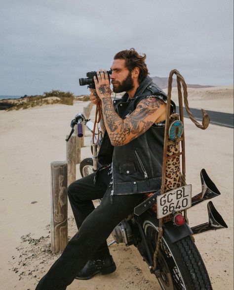 Biker Fashion Aesthetic, 80s Biker Aesthetic, Biker Men Outfit, Western Rock Aesthetic, Rock Style Outfits Men, Biker Gang Aesthetic, Vintage Biker Aesthetic, Benjamin Barry, Biker Aesthetic Male