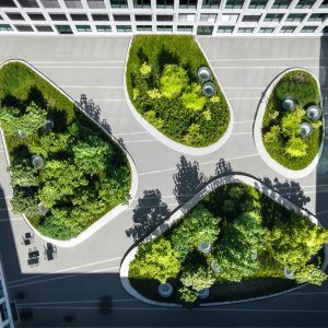 Subtropical Islands for Karlsruhe « Landscape Architecture Platform | Landezine Concept Ideas Architecture, Landscape Plaza, Karlsruhe Germany, Urbanism Architecture, Headquarters Building, Interior Courtyard, Podium Design, Landscape Stairs, Landscape And Urbanism Architecture